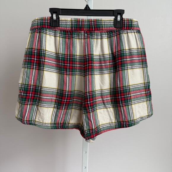 Aerie Shorts Size L White Multi-color Plaid - Picture 8 of 10